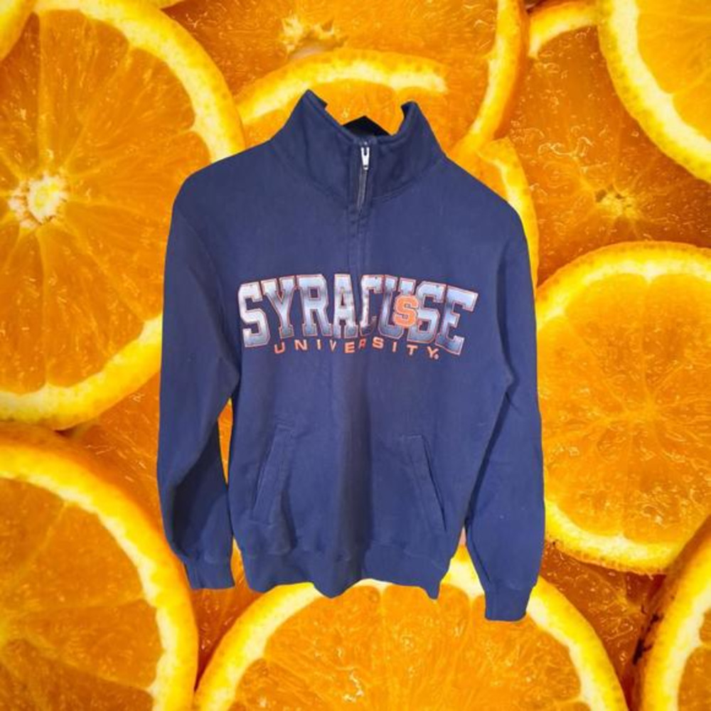 Champion Syracuse University 1/4 Zip Sweatshirt with Fleece‎ Lining Size Small